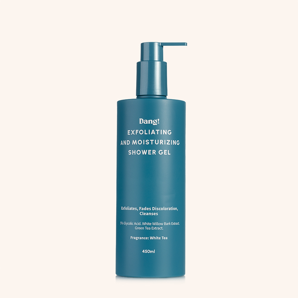 A bottle of exfoliating luxury body wash
