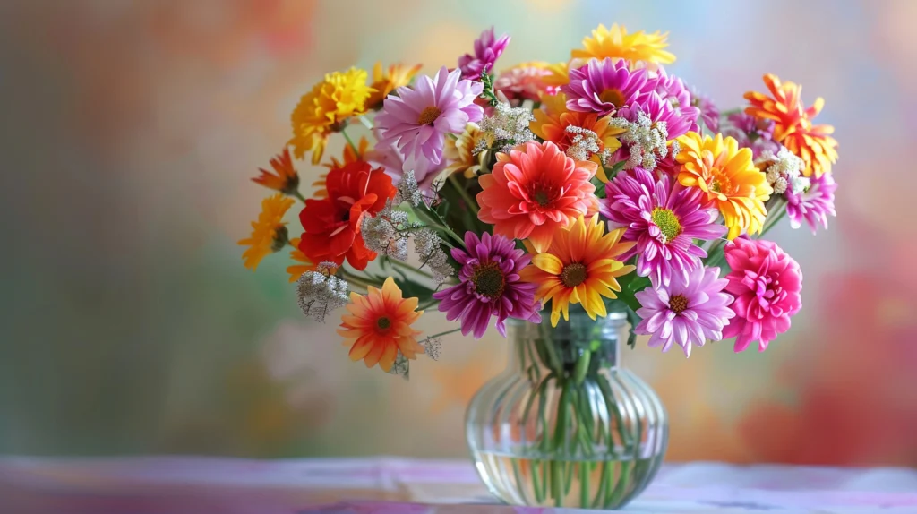 A bouquet of fresh flower to make the home smell good.