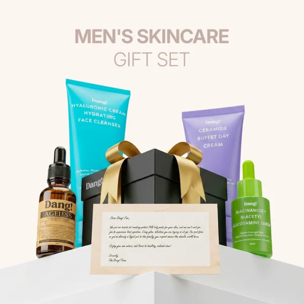 An image of a line of of Men's skincare products that can be used as gifts