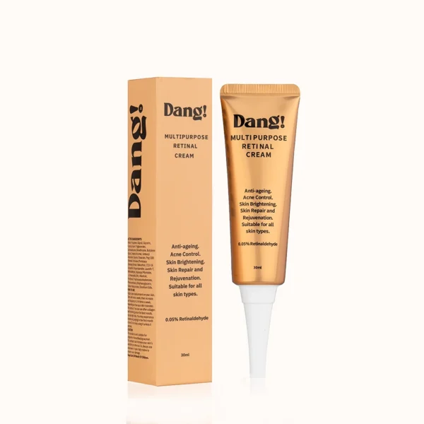 An image of a tube face cream for anti-gaing and skin repair; the Dang! Multipurpose Retinal Cream