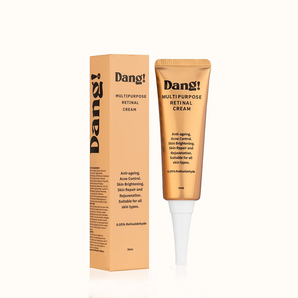 An image of a tube face cream for anti-gaing and skin repair; the Dang! Multipurpose Retinal Cream
