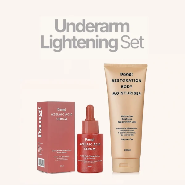 An image of 2 products in the Dang underarm lightening treatment set placed side by side