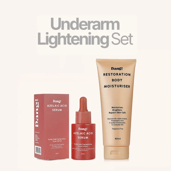 An image of 2 products in the Dang underarm lightening treatment set placed side by side
