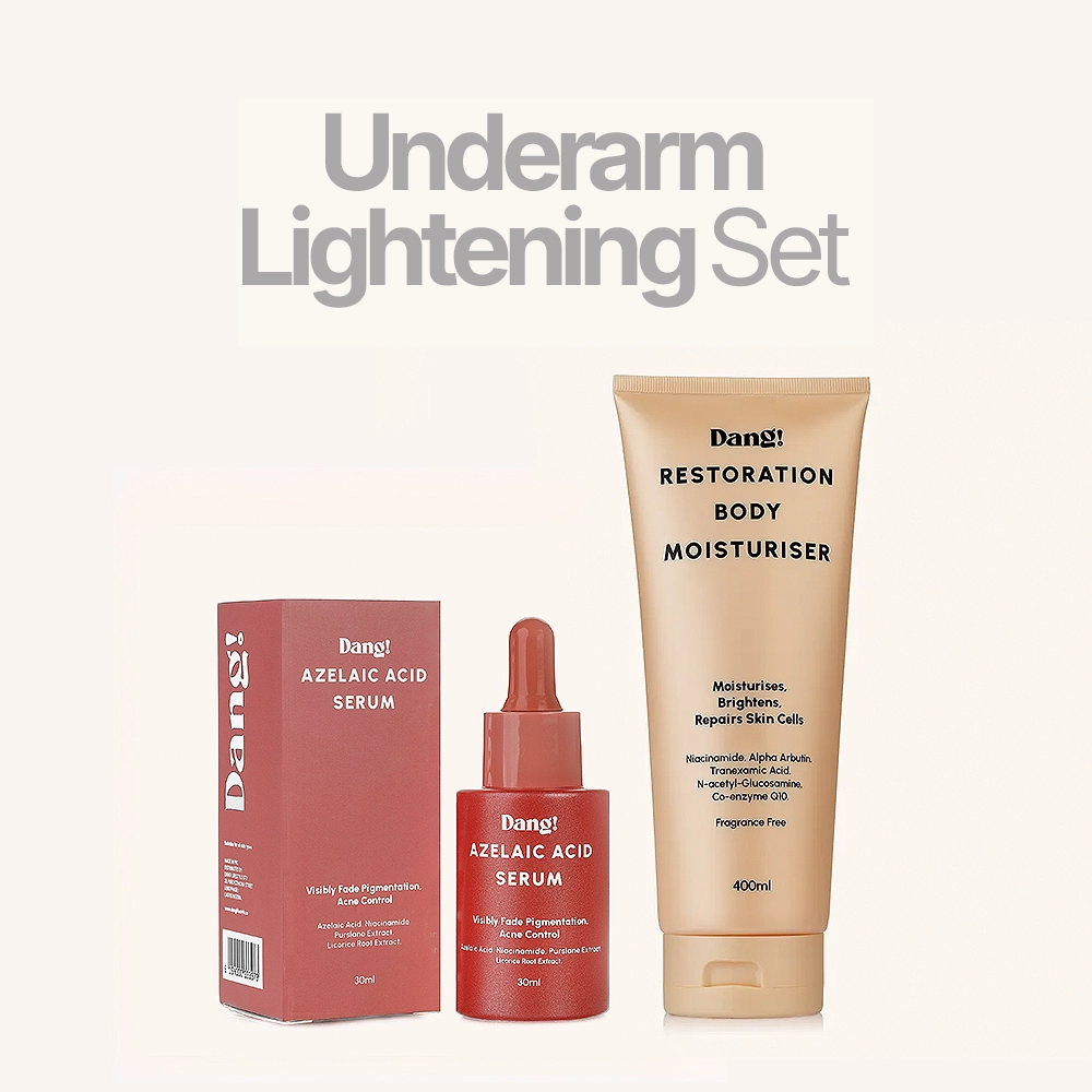 An image of 2 products in the Dang underarm lightening treatment set placed side by side