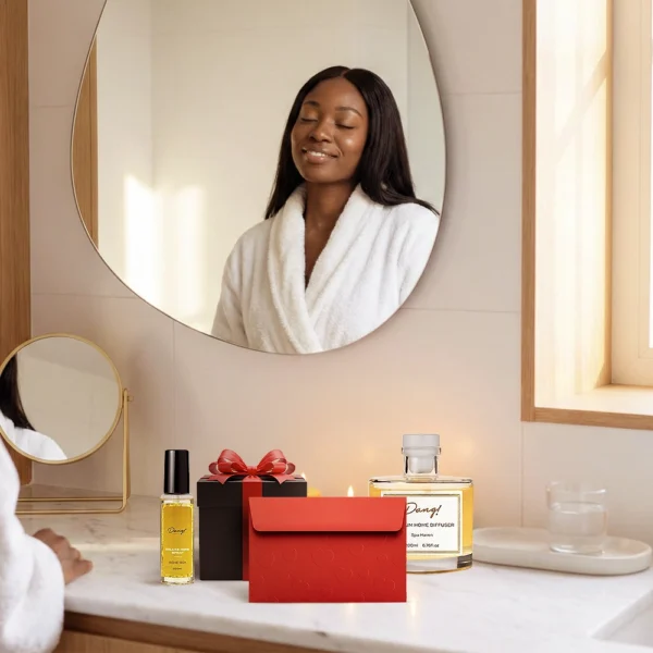 Valentine gift set for him or her featuring room spary and diffuser